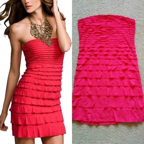 Express Dresses & Skirts - Strapless Ruffled Summer Dress or Beach Cover Up M